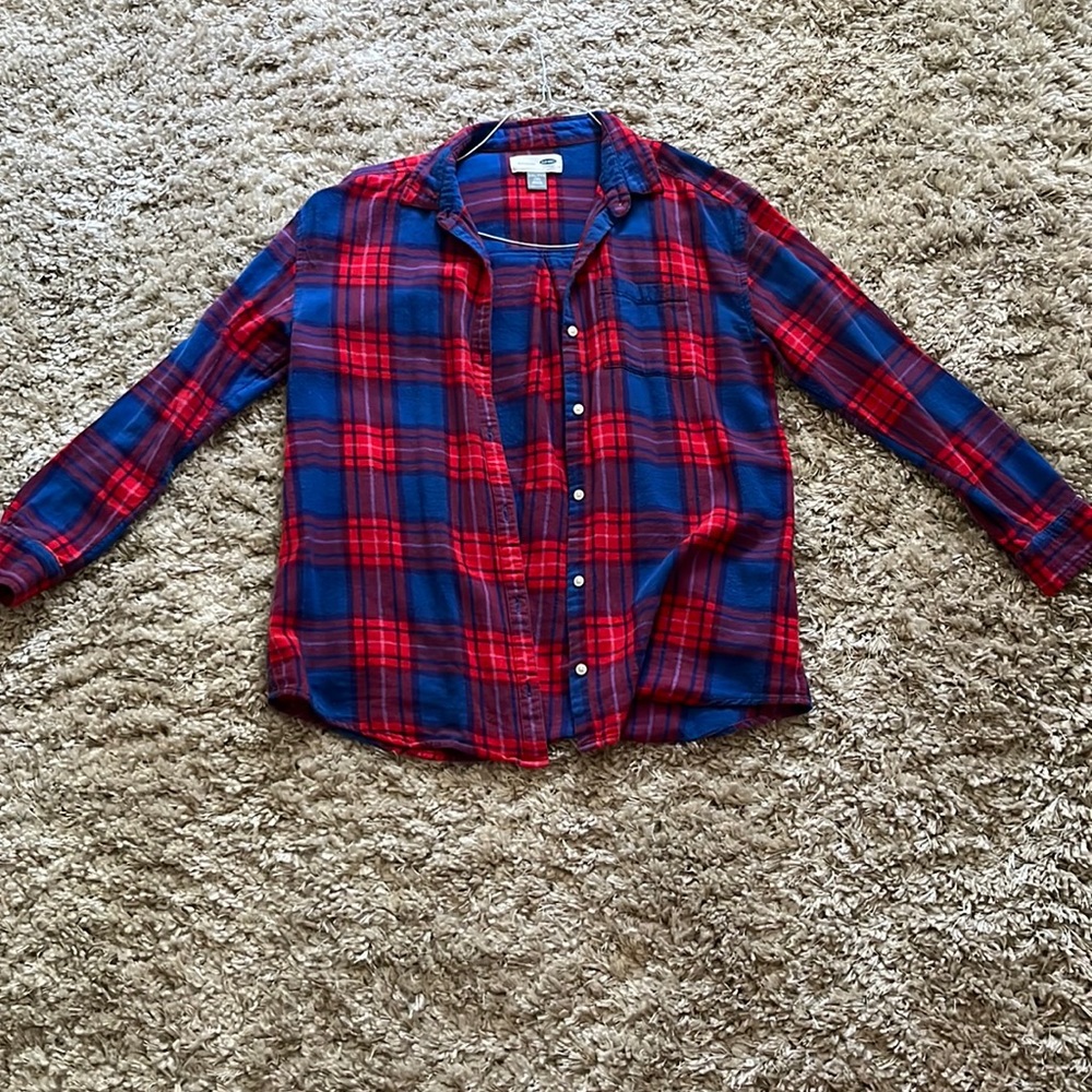 ❤️must order 2 or more items❤️ Red/navy plad shirt